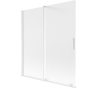 Mexen Velar pare-douche 2 volets coulissants 150 x 150 cm, givré, blanc - 896-150-000-31-20 41696 5905315273475
