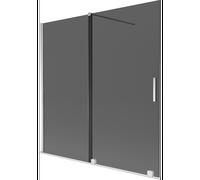 Mexen Velar pare-douche bain avec 2 volets coulissants 160 x 150 cm, graphite, chrome - 896-160-000-41-01 41742 5905315273932