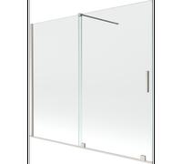 Mexen Velar pare-douche de baignoire coulissant à 2 vantaux 180 x 150 cm, transparent, nickel brossé - 896-180-000-01-97 41689 5905315273406