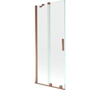 Mexen Velar paroi de baignoire 2 volets coulissante 85 x 150 cm, transparent, or rose - 896-085-000-01-60 24477 5905315221230