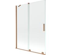 Mexen Velar paroi de baignoire 2 volets coulissants 130 x 150 cm, transparent, cuivre brossé - 896-130-000-01-65 24515 5905315221445