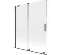 Mexen Velar paroi de baignoire à 2 battants coulissants 140 x 150 cm, transparent, gris fusil brossé - 896-140-000-01-66 24552 5905315221605