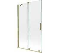 Mexen Velar paroi de baignoire à 2 panneaux coulissants 110 x 150 cm, transparent, doré brossé - 896-110-000-01-55 24457 5905315221124