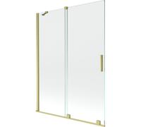 Mexen Velar paroi de baignoire à 2 volets coulissante 130 x 150 cm, transparent, or brossé - 896-130-000-01-55 24463 5905315221148