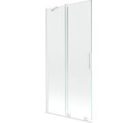 Mexen Velar paroi de baignoire à 2 volets coulissante 90 x 150 cm, transparent, blanc - 896-090-000-01-20 24393 5905315220790