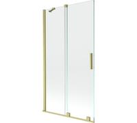 Mexen Velar paroi de baignoire coulissante à 2 panneaux 100 x 150 cm, transparent, or brossé - 896-100-000-01-55 24454 5905315221117