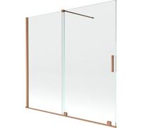 Mexen Velar paroi de douche à 2 volets coulissants 170 x 150 cm, transparent, cuivre brossé - 896-170-000-01-65 24525 5905315221483