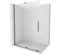 Mexen Velar paroi de douche coulissante Walk-in 140 x 200 cm, givre 8 mm, gris canon brossé - 871-140-000-33-66 40373 5905315283948