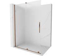 Mexen Velar paroi de douche coulissante Walk-in 140 x 200 cm, givré 8 mm, or rose - 871-140-000-33-60 40308 5905315283702
