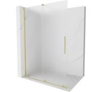 Mexen Velar paroi de douche coulissante Walk-in 150 x 200 cm, givre 8 mm, or brossé - 871-150-000-33-55 40283 5905315283597