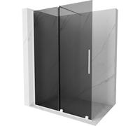 Mexen Velar paroi de douche coulissante Walk-in 150 x 200 cm, graphite 8 mm, blanc - 871-150-000-43-20 40466 5905315284556