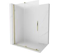 Mexen Velar paroi de douche coulissante Walk-in 160 x 200 cm, givré 8 mm, or - 871-160-000-33-50 40253 5905315283481