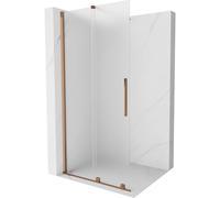 Mexen Velar paroi de douche coulissante Walk-in 90 x 200 cm, givre 8 mm, or rose - 871-090-000-33-60 40298 5905315283658