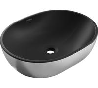 Mexen Viki lavabo à poser 48 x 35 cm, noir mat/argent motif géométrique - 21054873