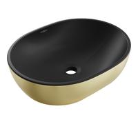 Mexen Viki lavabo sur plan 48 x 35 cm, noir mat/or - 21054876 21891 5907709156845