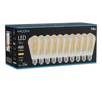 Mexen Vintis 10x Ampoule à filament LED E27, ST64, 4W, Chaud - 2700K, 400 lm, ambre - L152-E27-0427-50x10 96110 5907931023694