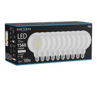 Mexen Vintis 10x Ampoule filament LED E27, G125, 12W, Neutre - 4000K, 1560 lm, clair - L158-E27-1240-00x10 96411 5907931024806