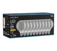 Mexen Vintis 10x Ampoule filament LED E27, G95, 4W, Chaud - 2200K, 280 lm, fumée - L157-E27-0422-70x10 96347 5907931024486