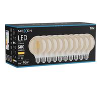 Mexen Vintis 10x Ampoule filament LED E27, G95, 6W, Chaud - 2700K, 600 lm, ambre - L157-E27-0627-50x10 96361 5907931024554