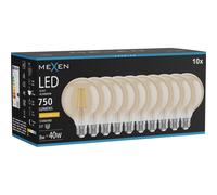 Mexen Vintis 10x Ampoule filament LED E27, G95, 8W, Chaude - 2200K, 750 lm, ambre - L157-E27-0822-50x10 96367 5907931024585