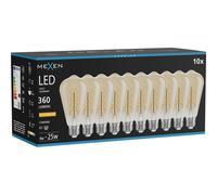 Mexen Vintis 10x Ampoule filament spirale LED E27, ST64, 4W, Chaude - 2200K, 360 lm, ambre - L162-E27-0422-50x10 96457 5907931024813