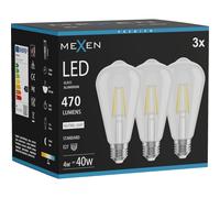 Mexen Vintis 3x Ampoule à filament LED E27, ST64, 4W, Neutre - 4000K, 470 lm, clair - L152-E27-0440-00x03 96018 5907931016252