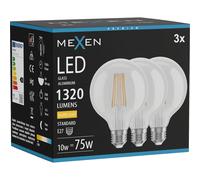 Mexen Vintis 3x Ampoule filament LED E27, G95, 10W, Chaude - 2700K, 1320 lm, transparente - L157-E27-1027-00x03 96305 5907931017181