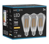 Mexen Vintis 3x ampoule filament LED E27, ST64, 10W, Chaude - 2200K, 780 lm, fumée - L152-E27-1022-70x03 96039 5907931016450