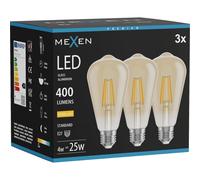 Mexen Vintis 3x Ampoule filament LED E27, ST64, 4W, Chaude - 2700K, 400 lm, ambre - L152-E27-0427-50x03 96016 5907931016238