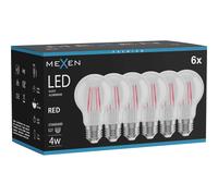 Mexen Vintis 6x ampoule à filament LED E27, A60, 4W, 55 lm, rouge - L150-E27-04XX-45x06 97638 5907931019673