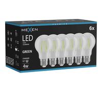 Mexen Vintis 6x Ampoule filament LED E27, A60, 4W, 55 lm, vert - L150-E27-04XX-46x06 97639 5907931019680