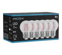 Mexen Vintis 6x Ampoule filament LED E27, G45, 4W, 55 lm, rouge - L156-E27-04XX-45x06 97643 5907931020655