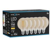 Mexen Vintis 6x Ampoule filament LED E27, G95, 8W, Chaude - 2700K, 750 lm, ambre - L157-E27-0827-50x06 96372 5907931020884