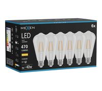Mexen Vintis 6x Ampoule filament LED E27, ST64, 4W, Chaude - 2700K, 470 lm, claire - L152-E27-0427-00x06 96107 5907931019956
