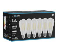Mexen Vintis 6x Ampoule filament LED E27, ST64, 8W, Neutre - 4000K, 1055 lm, clair - L152-E27-0840-00x06 96145 5907931020143