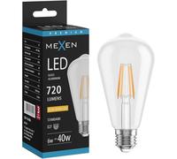 Mexen Vintis Ampoule à filament LED E27, ST64, 6W, Chaude - 2200K, 720 lm, claire - L152-E27-0622-00 94810 5905315979902