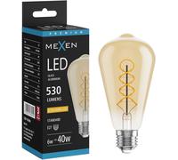 Mexen Vintis Ampoule filament LED spirale E27, ST64, 6W, Chaude - 2700K, 530 lm, ambre - L162-E27-0627-50 95112 5905315981073