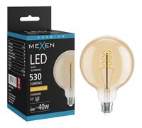 Mexen Vintis Ampoule filament spirale LED E27, G125, 6W, Chaude - 2200K, 530 lm, ambre - L168-E27-0622-50 95140 5905315981356
