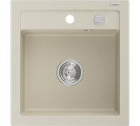 Mexen Vito évier de cuisine en granit 1 bac 520 x 490 mm, beige, siphon chromé - 6503521000-69 3796 5907709193857