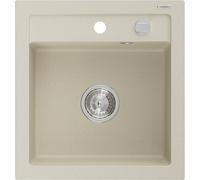 Mexen Vito évier en granit 1 bac 520 x 490 mm, beige, siphon chromé - 6503521000-69 3796 5907709193857