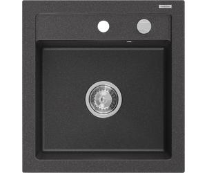 Mexen Vito évier en granit 1 bac 520 x 490 mm, noir moucheté, siphon chromé - 6503521000-76 3800 5907709193895