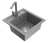 Mexen Vito évier en granit 1 bac avec robinet de cuisine Rita, gris - 6503-71-670300-71 17006 5905315017628
