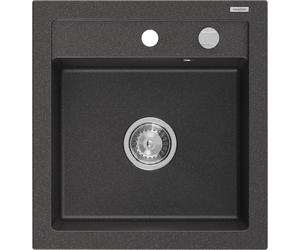 Mexen Vito évier en granit à 1 bac 520 x 490 mm, noir moucheté, siphon chromé - 6503521000-76 3800 5907709193895
