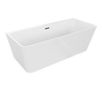 Mexen Volta baignoire autoportante à poser contre un mur 150 x 75 cm, blanche, trop-plein gris canon brossé - 51131507500-66 45554 5905315377876
