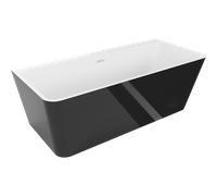 Mexen Volta baignoire autoportante adossée 170 x 75 cm, blanche/noire, trop-plein blanc - 51131707575-20 45579 5905315378125