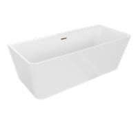 Mexen Volta baignoire autoportante murale 150 x 75 cm, blanche, trop-plein or rose - 51131507500-60 45552 5905315377852