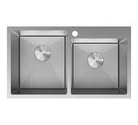 Mexen Xorin évier en acier à 2 bacs 780 x 450 mm, inox HC - 6441782000-01HC 79038 5905315982711