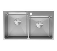 Mexen Xorin évier en acier inoxydable 2 bacs 780 x 450 mm, inox - 6441782000-01
