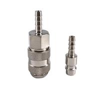 MEXEWORD 1 pcs EU Type Socket + Plug Raccord Pneumatique Norme Européenne Connecteur Rapide 6/8/10mm Tuyau Barb Coupleur Adaptateur for Compresseur d'air(6mm)