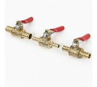 MEXEWORD 1 pièce de Robinet à Boisseau sphérique en Laiton 6 mm-12 mm-14 mm, raccords de Tuyau cannelés en Ligne en Laiton for Eau, Huile, air, gaz, Carburant(Tube 14mm)